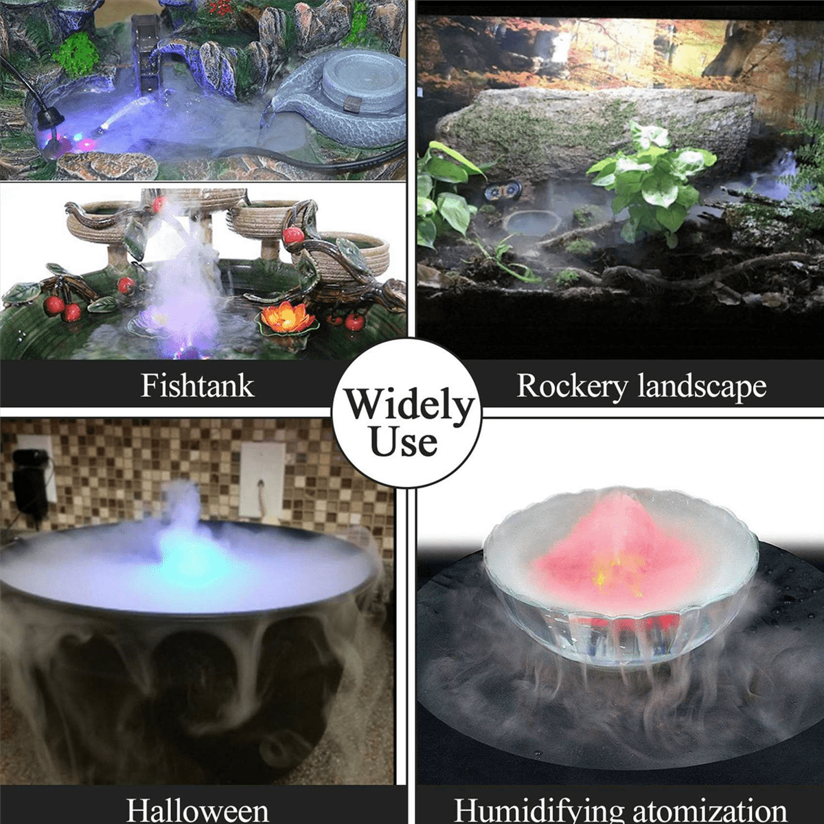 4X 400ML/H Mini Ultrasonic Mist Maker Fogger Water Fountain Pond Fog Machine Atomizer Air Humidifier