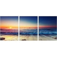 thumbnail image 2 of 3 Panels Beach Home Beach Decor Beach Wall Art Beach Decor for Home White Ocean Beach Sunrise with Deep Blue Sky Beach Pictures Beach Art for Wall Beach Art Wall Decor 12" x 16" x 3 Pieces, 2 of 6