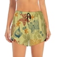 thumbnail image 2 of Picia Floral with Butterflies Pattern Women's 2 in 1 Athletic Running Shorts High Waisted Workout Casual Gym Sweat Shorts with Comfy Liner Zipper Pockets-Medium, 2 of 9
