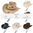 thumbnail image 2 of Sombreros de Sol para Mujeres Unisex Vintage Estilo Occidental Sombrero de Sol Protector Solar Respirable Sombrero de Cuerda Ajustable, 2 of 2