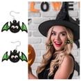 thumbnail image 5 of DESIGNICE Halloween Theme Earrings Lightweight Cartoon Pumpkin Drop Dangle Earrings Trick Or Witch Cat Bats Earrings for Women Halloween Party Jewelry Wacky Bat Earrings, 5 of 7