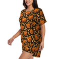 thumbnail image 2 of Fuzoiu Quirky Corn Pumpkin Print Women's Short-Sleeved Pajama Set,Lounge Sleepwear Set,Womens Pajama Sets 2 Piece,Button-Up Top and Shorts with Pockets-X-Large, 2 of 7