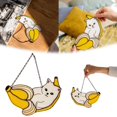 thumbnail image 2 of Clearance! Handmade Cat In Banana Stained Glass Suncather Whether As a Backpack Decoration Or Interior Decoration It Can Showcase Personalized Style and Become a Small Highlight In Daily Lif, 2 of 9