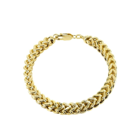 Semi Solid Mens Franco Bracelet 10K/14K Yellow Gold