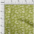 thumbnail image 2 of oneOone Cotton Poplin Light Green Fabric Game Video Game Doodle Fabric For Sewing Printed Craft Fabric By The Yard 42 Inch Wide, 2 of 4