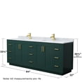 thumbnail image 6 of Wyndham Collection Miranda 84" Wood & Metal Double Bathroom Vanity in Green/Gold, 6 of 7