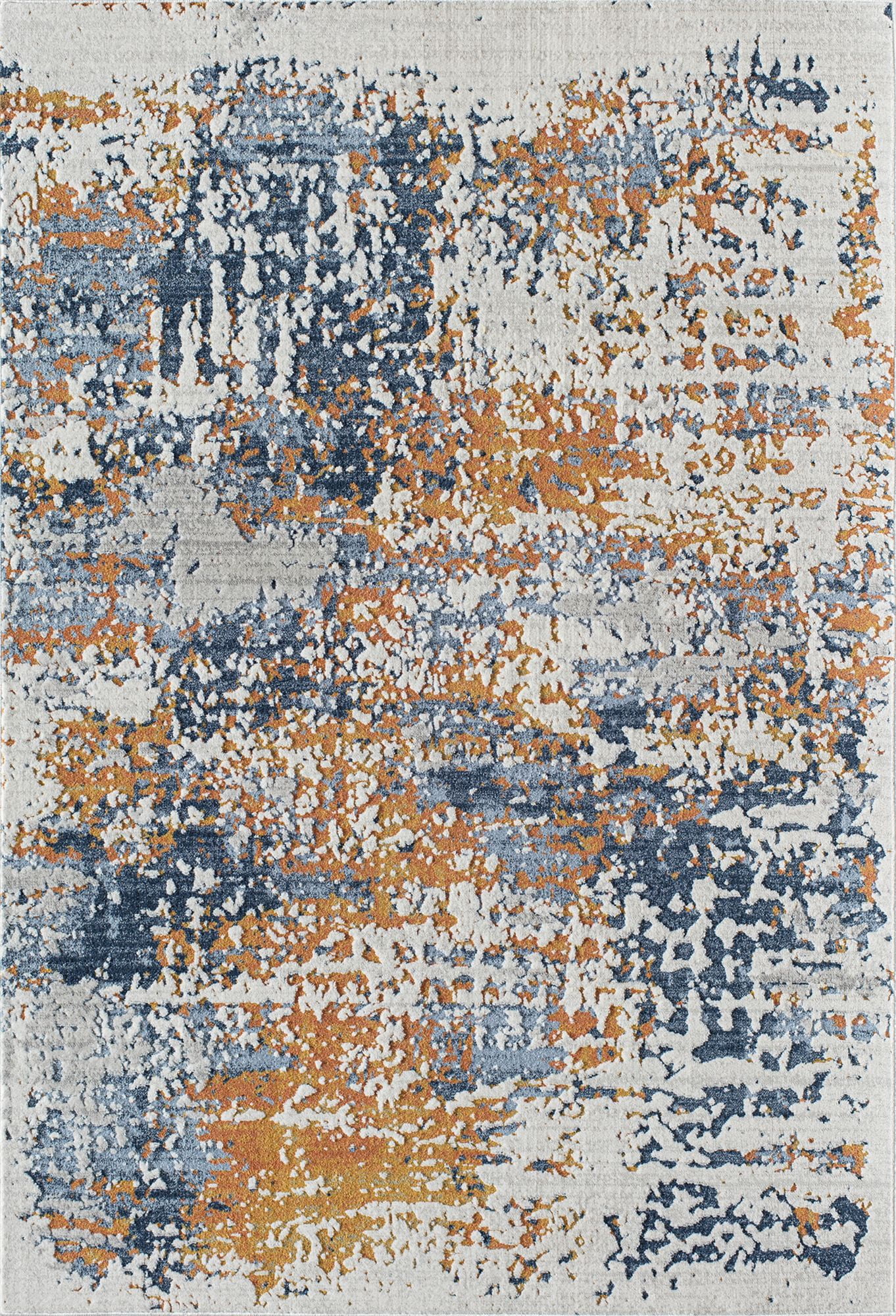 Rugs America Preston PS50A Sapphire Gold Splatter Transitional Vintage Blue Area Rug, 2'6" x 8'