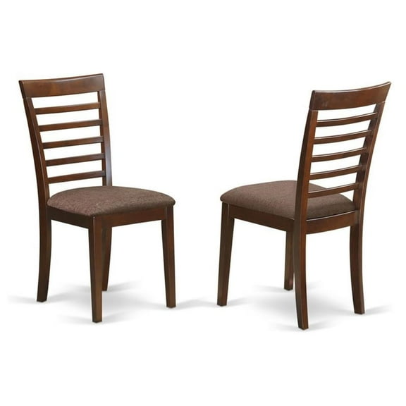 Pemberly Row 38" Fabric Dining Chairs in Mahogany (Set of 2)