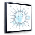 thumbnail image 3 of Designart 'Blue Crescent Moon With Stars and Moonstone Pendants' Bohemian & Eclectic Framed Canvas Wall Art Print, 3 of 5