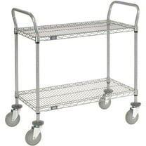 Global Industrial 2448P2EP Nexel Utility Cart with 2 Shelves & Poly Casters - 48 x 24 x 39 in. - 1200 lbs