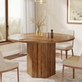 thumbnail image 5 of Tribesigns Wood Round Dining Kitchen Table, 47 inch Dinner Table with Heavy Duty Pedestal Base Circle Tabletop for Kitchen, Brown, 5 of 7