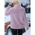 thumbnail image 2 of Cuteduck Women's plush sweatshirt long sleeve half zip pullover Top Winter Fleece hoodie S-2XL, 2 of 9