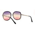 thumbnail image 2 of Womens Double Rim Round Butterfly Chic Sunglasses Black Gold Purple Pink, 2 of 4