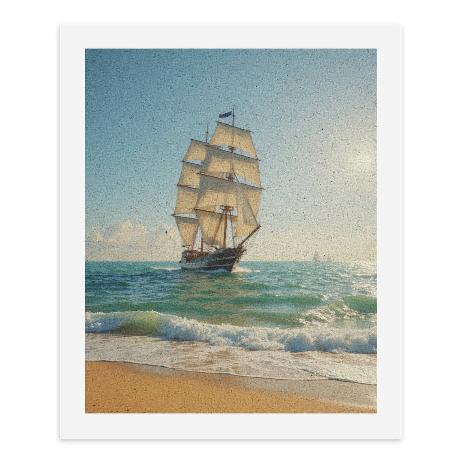Paint By Numbers Kit for Adults Beginner - DIY Sailing Ship Ocean Voyage Canvas Painting Kits for Adults, Frameless Paint By Number for Adults for Home Wall Decor 16x20 Inch