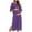 Purple, variant on Npasoilc Long Nightgowns For Women Short Sleeve Round Neck Nightshirt Front Zipper Side Slit Nightdress Sleepswear Chemise Summer Lounge Dress Home Clothes