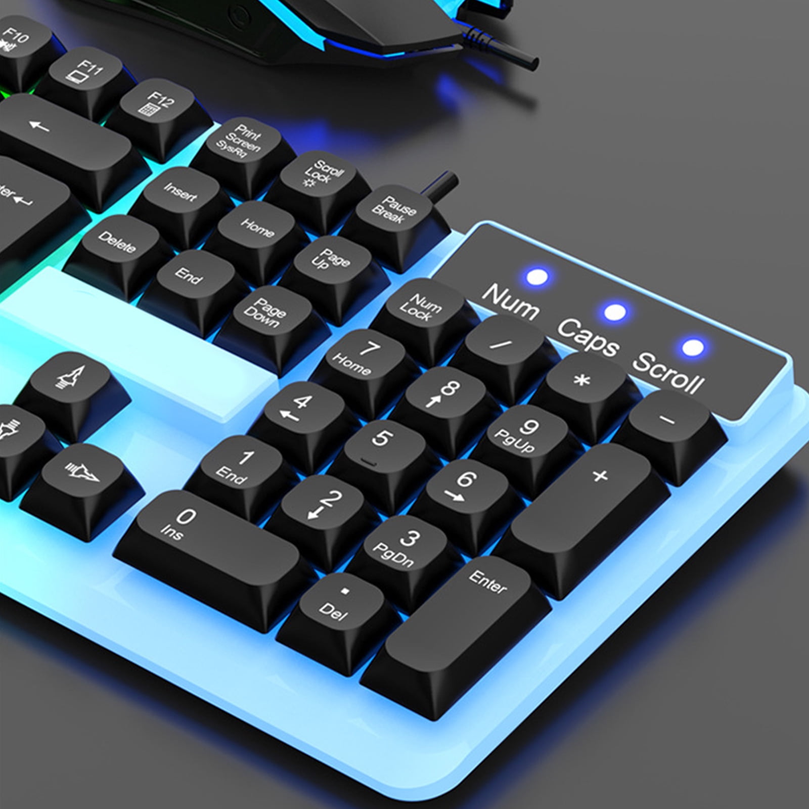 LED Backlit Large Size USB Corded Mechanical Feeling Multimedia Gaming Keyboard Combo Keyboard for Work