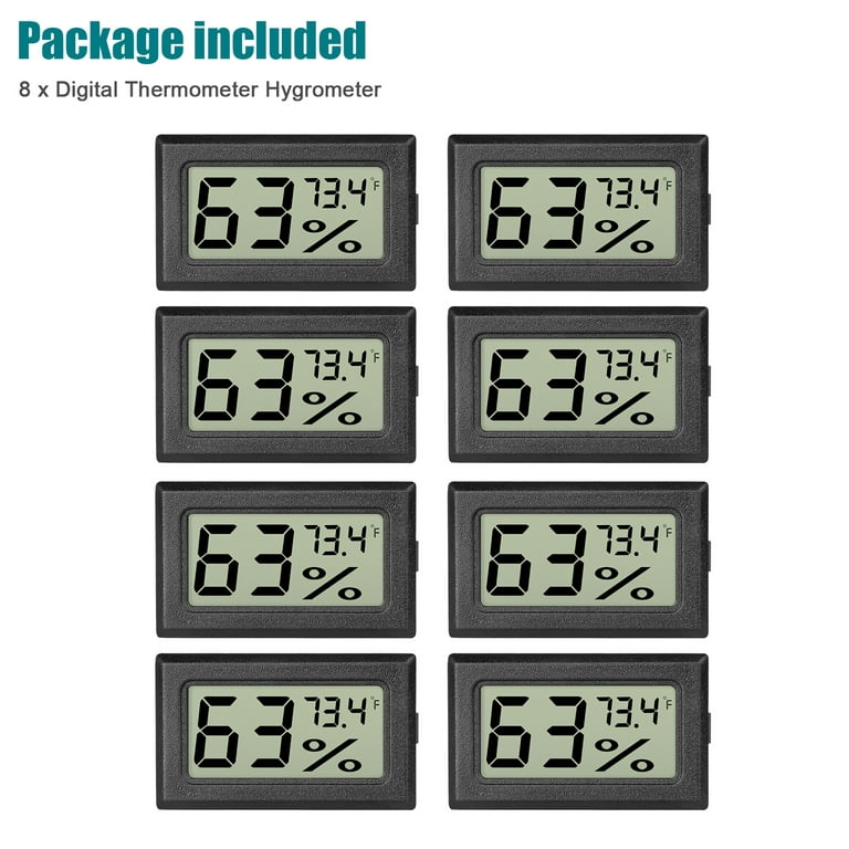 6 Pack Mini Small Digital Electronic Temperature Humidity Meters Gauge  Indoor Thermometer Hygrometer LCD Display Fahrenheit (℉) for Home,Humidors,  Greenhouse, Garden, Cellar3,Jars - Yahoo Shopping