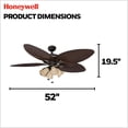 thumbnail image 3 of Honeywell Palm Island 52 Inch Tropical Ceiling Fan, LED Light, Oil Rubbed Bronze, 3 of 10