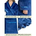 thumbnail image 4 of PAVILIA Robes For Women, Fleece Soft Fluffy Bathrobe, Plush Cozy Long Spa Robe, Satin Trim (S/M, Blue), 4 of 10