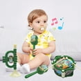 thumbnail image 5 of KOYPTL 3 Pack Baby Musical Toy Set for Toddlers 3+ Years Old,Hand Pat Drum & Rattle & Trumpet Early Learning Percussion Instrument for Preschoolers 0-6-8 Months Gift for Boys Girls Christmas Birthday, 5 of 6