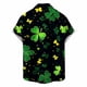 thumbnail image 4 of Ceisia Men's St. Patrick's Day Short Sleeve Shirt Clover Print Regular Straight Fit Green Turn-Down Collar Spring Summer Shirt Gift, 4 of 6