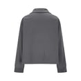 thumbnail image 5 of Women Cropped Button Blazer Short Casual Bomber Wool Blend Jacket Pea Coat Fall Outerwear with Pockets, 5 of 7