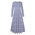 thumbnail image 4 of FrzhBrz Womens Maxi Dress Flowy Cute Floral Print Slim Crew Neck Long Dresses with Pockets, 4 of 7