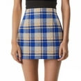 thumbnail image 2 of Inleife Women's High-Waisted Plaid Printed Skirts Casual Elegant Business Sets Blue XL, 2 of 6