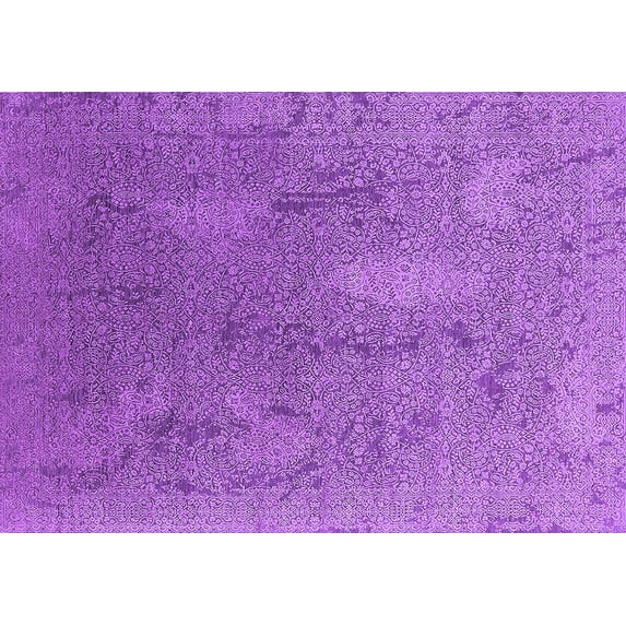 Ahgly Company Indoor Rectangle Oriental Purple Industrial Area Rugs, 7' x 9'