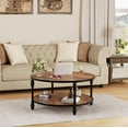 thumbnail image 2 of QinaQin Table Basse Ronde de 36 Pouces avec Rangement, Table Centrale à 2 Niveaux au Design Moderne en Bois, 2 of 8