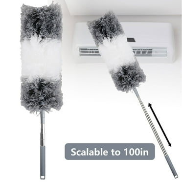 EEEkit 100" Extra Long Microfiber Duster with Extension Pole, Bendable Washable for Cleaning Roof, Ceiling Fan, Blind, Cobweb
