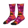 thumbnail image 4 of Crew Socks for Women Men Athletic - happy spooky elements pink Soft Comfort Breathable Mid-Calf Sole Running Socks Womens Men, 4 of 7