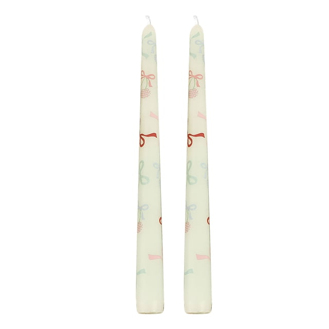 Yhmxh Home Decor French Long Rod Printing Candle Romantic Wedding Valentine's Day Long Rod Party Birthday Candle Welcome Home Decorations Spring Decor