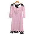 thumbnail image 6 of Pink Polka Dot Lace Border(1)-2 Women's 3/4 Sleeve Dresses Elegant A-Line Midi Dress Flare Summer Casual Sundress, 6 of 9