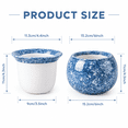 thumbnail image 5 of EFISPSS Hand-Patted Glaze Self Watering Ceramic Planter with Inner Clay Pot, 6 Inch Cobalt Blue African Violet Pots, Easy Care Indoor Plant Pot for Home Decor, 5 of 9