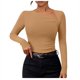 thumbnail image 1 of Top de punto de manga larga con escote asimétrico para mujer - Corte ajustado, diseño acanalado - Ropa informal/de fiesta - Mezcla de poliéster y spandex - Tallas S-XL, 1 of 6