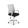 thumbnail image 1 of Malla Hodedah, respaldo medio, altura ajustable, silla de oficina giratoria con asiento acolchado y base cromada en gris Hodedah HI-5009 GREY, 1 of 2