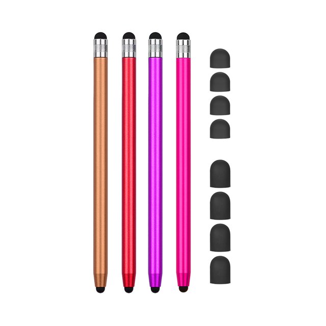 Yeacher 2 in 1 Universal Touchscreen Stylus Pen for All Touchscreen Tablets Cell Phones with 8 Extra Replaceable Soft Rubber Tips 4pcs Red/Rose Red/Purple/Gold