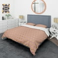 thumbnail image 3 of Designart 'Gold Hearts On Pink' Mid-Century Modern Duvet Cover Set, 3 of 4