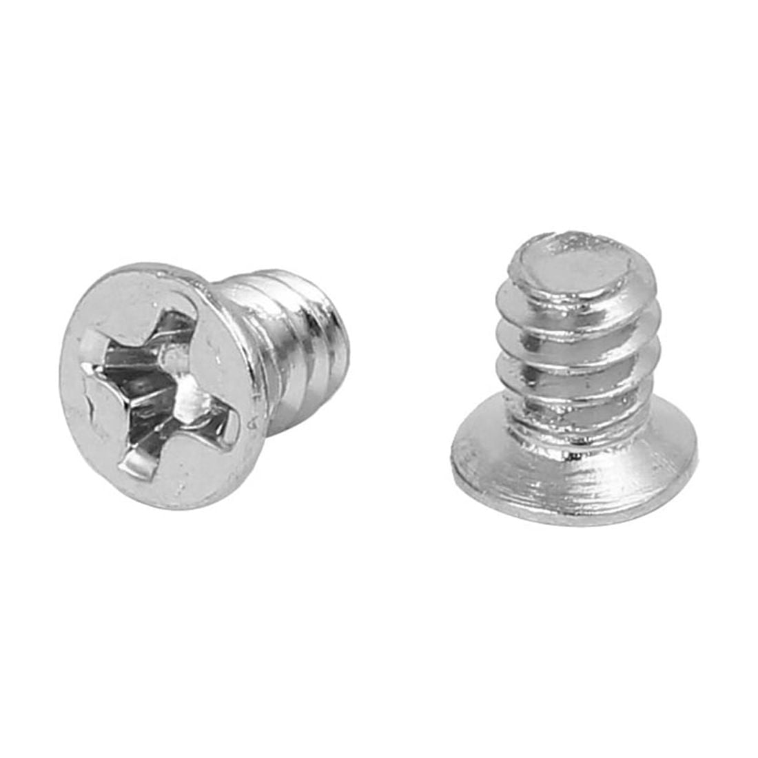 200-Pack 6-32x5mm Hard Drive Screws - 100 Silver & 100 Black, Flat Head Phillips, For PC Case 3.5" HDD