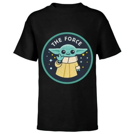 Star Wars The Mandalorian Grogu The Force - Short Sleeve T-Shirt for Kids – Customized-Black