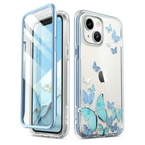 i-Blason Cosmo Series Designed for iPhone 14 Case 6.1 inch (2022)/iPhone 13 Case 6.1 inch (2021), Slim Full-Body Stylish Protective Case with Built-in Screen Protector(Bluefly)