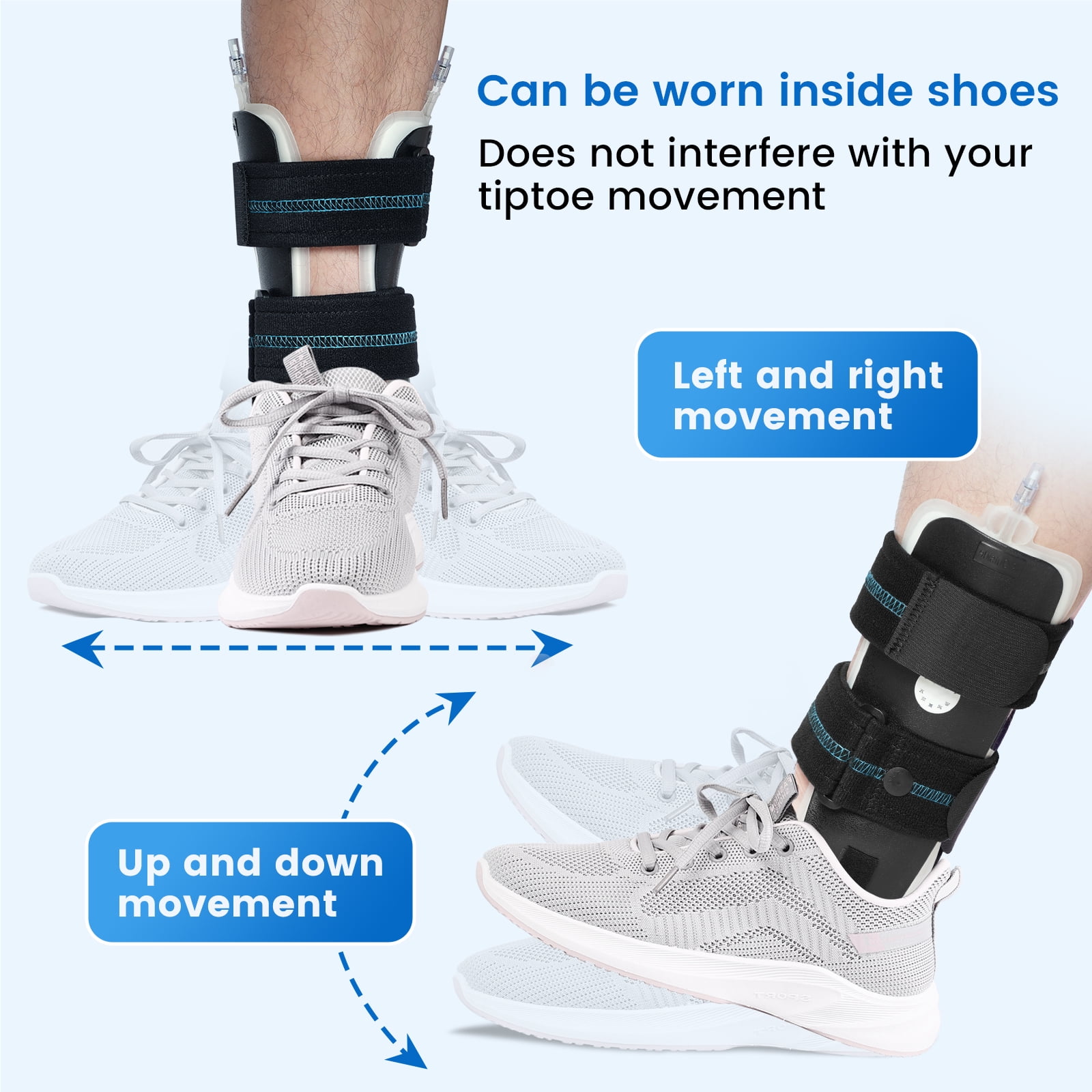Velpeau Air Gel Stabilizer Brace for Ankle Sprain, Tendonitis Support for Men & Women,Achilles Tendon Compression Relief,Fracture Treatment,Hot & Cold Therapy(Small,Left)