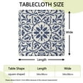 thumbnail image 2 of Square Tablecloth Bohemian Aesthetic Style, Waterproof Vinyl Table Cover, Backed, Elastic Edge for 34-36 Inch Table, 2 of 6