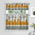 thumbnail image 3 of Fall Pumpkin Kitchen Curtains, Happy Fall Y''all Window Curtains, Farmhouse Thanksgiving Autumn Harvest Curtain for Kitchen Decor, 54" x 18" Valance, 27" x 36" Tier, 3 Panel Set, 3 of 6