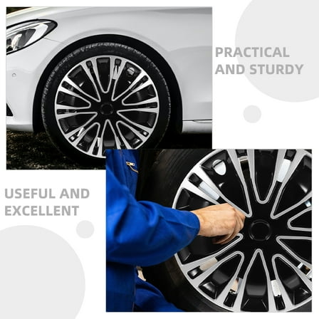 LEXSOMEO 2pcs Wheel Rim Cover Hubcap Automotive Wheel Hub Cap 15 Inch Decorative Hubcap Cover