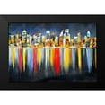 thumbnail image 2 of Atelier B Art Studio 14x11 Black Modern Framed Museum Art Print Titled - COLORFUL REFLECTION OF A CITYSCAPE BY NIGHT, 2 of 5