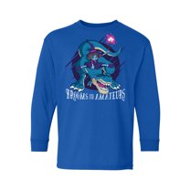 Awkward Styles Halloween Youth Sweatshirt Witch on Dinosaur Crewneck Tee for Kids