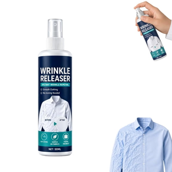 Instant Wrinkle Releaser Spray for Clothing,Travel Size Fabric Smoothing Spray, No Ironing Needed Garment & Anti-Static Spray