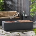 thumbnail image 3 of GDF Studio Fruite Outdoor 50,000 BTU Lightweight Concrete Rectangular Fire Pit Table with Tank Holder, Dark Gray and Natural, 3 of 13
